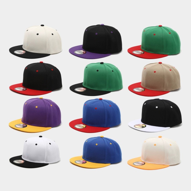 Two-Tone Color-Blocking Hip-Ho - Snapback Hat Flat reseña y precio