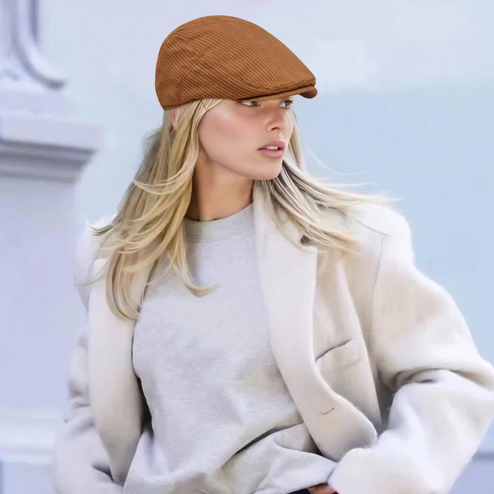 Retro Solid Color Corduroy Ber - Newsboy Cap Ivy reseña y precio