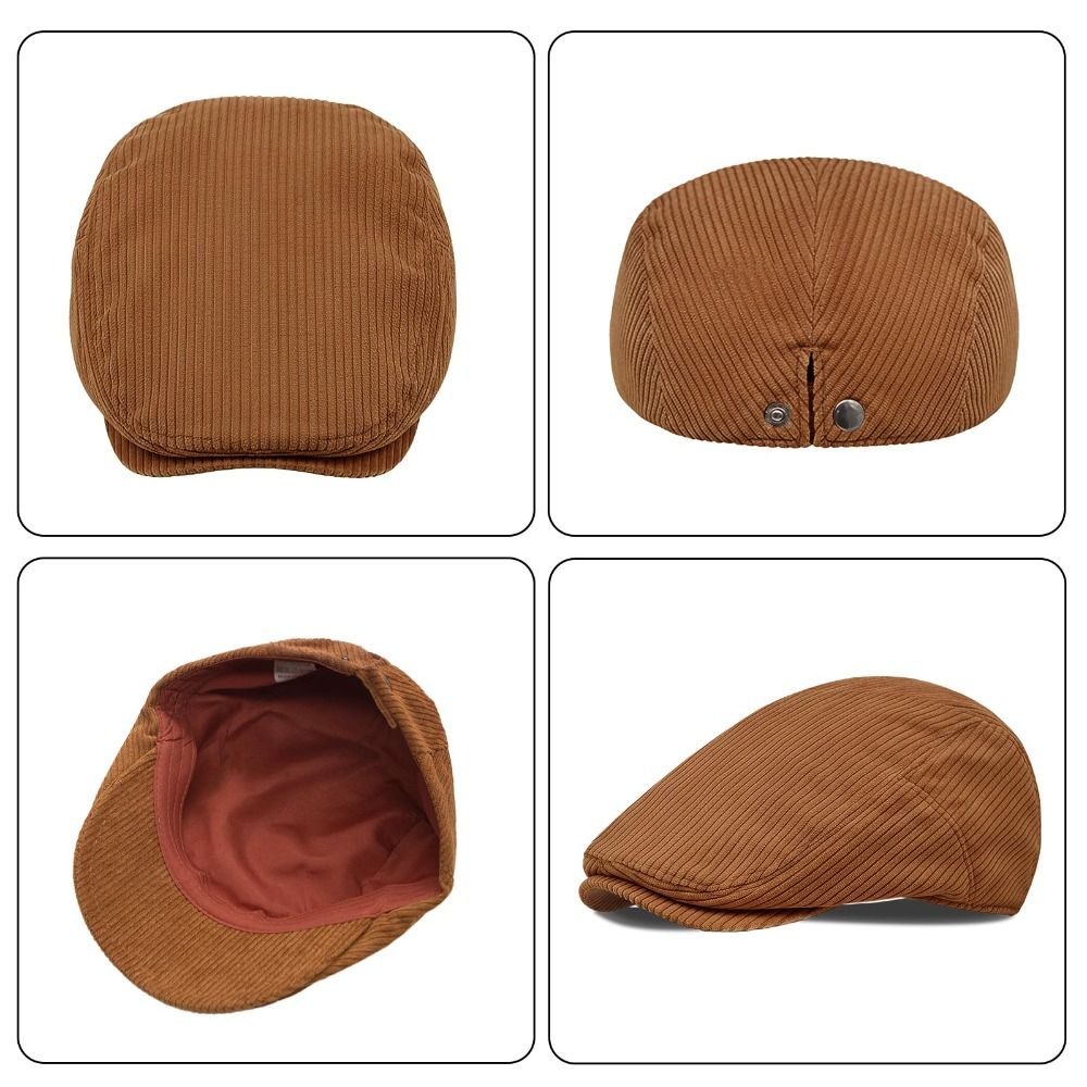 Retro Solid Color Corduroy Ber - Newsboy Cap Ivy reseña y precio