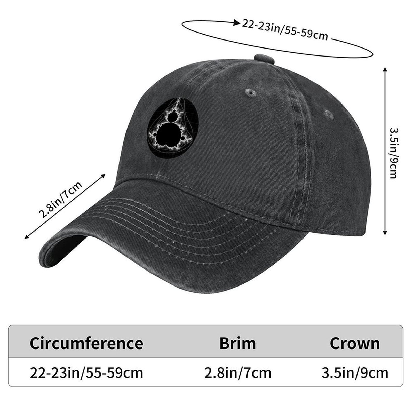 White - Linear Mandelbrot Base - Golf Cap Dad reseña y precio