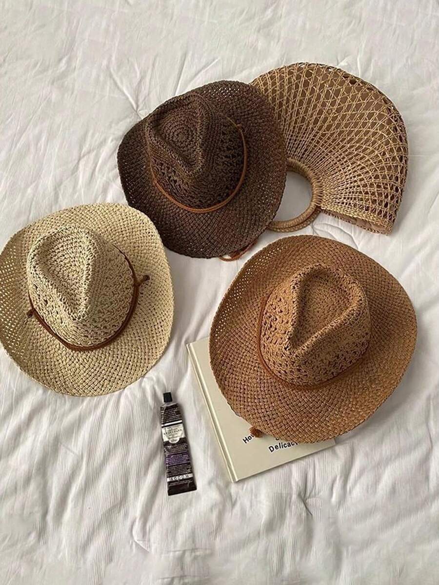 Bohemian Hollow Out Straw Cowb - Cowboy Hat Straw reseña y precio