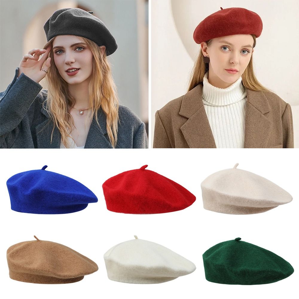Solid Color Elegant Lady All M - Beret French Wool reseña y precio