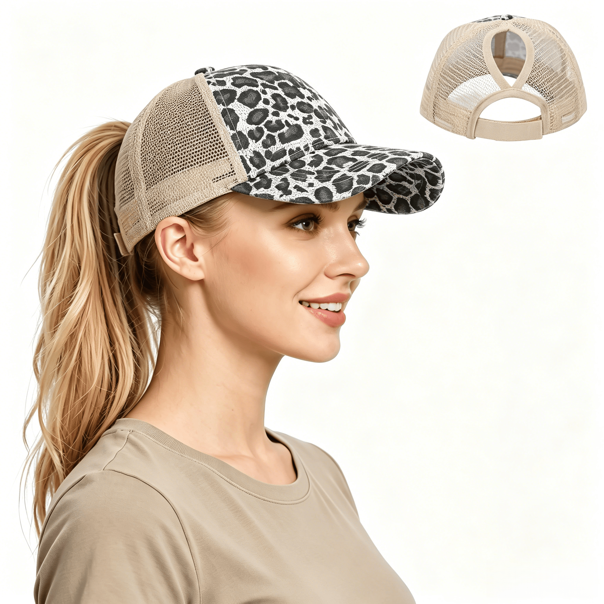 Leopard Adjustable Ponytail Ba - Golf Cap Dad reseña y precio