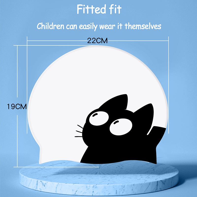 Cute Cat Swimming Cap For Long - Swim Hat Silicone reseña y precio