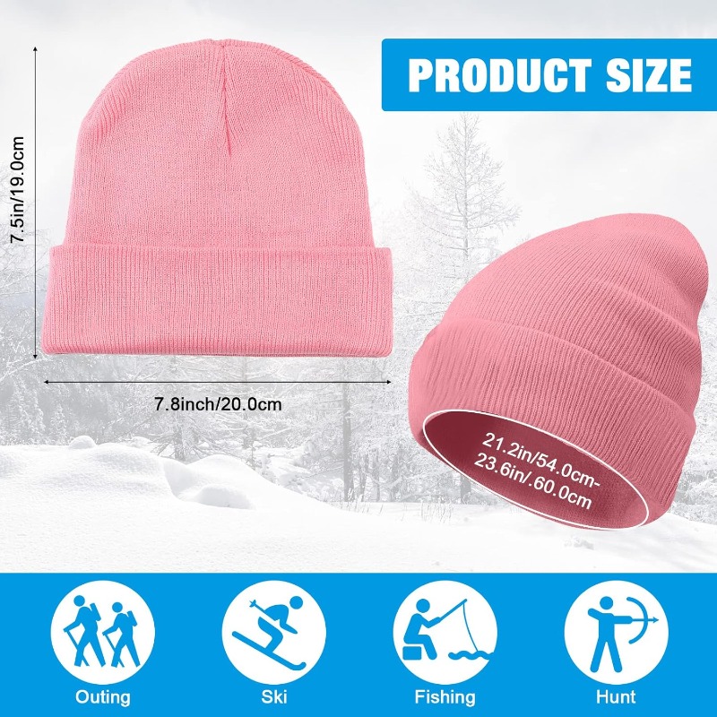 1pc Winter Warm Thick Beanie H - Beanie Cuffed Knit reseña y precio