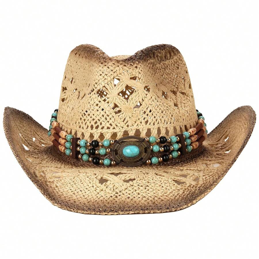 Unisex Straw Cowboy Hat With B - Cowboy Hat Straw reseña y precio