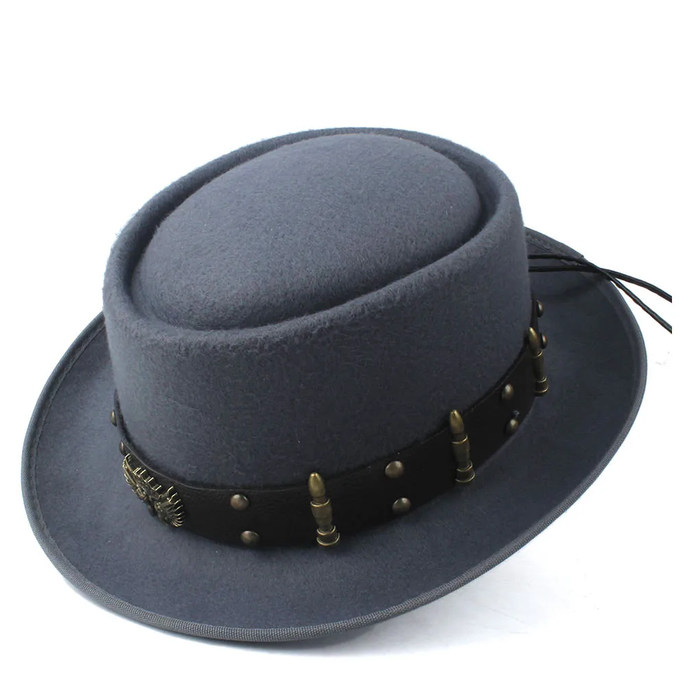 Pork Pie Hat for Men Women wit - Fedora Hat Wool reseña y precio