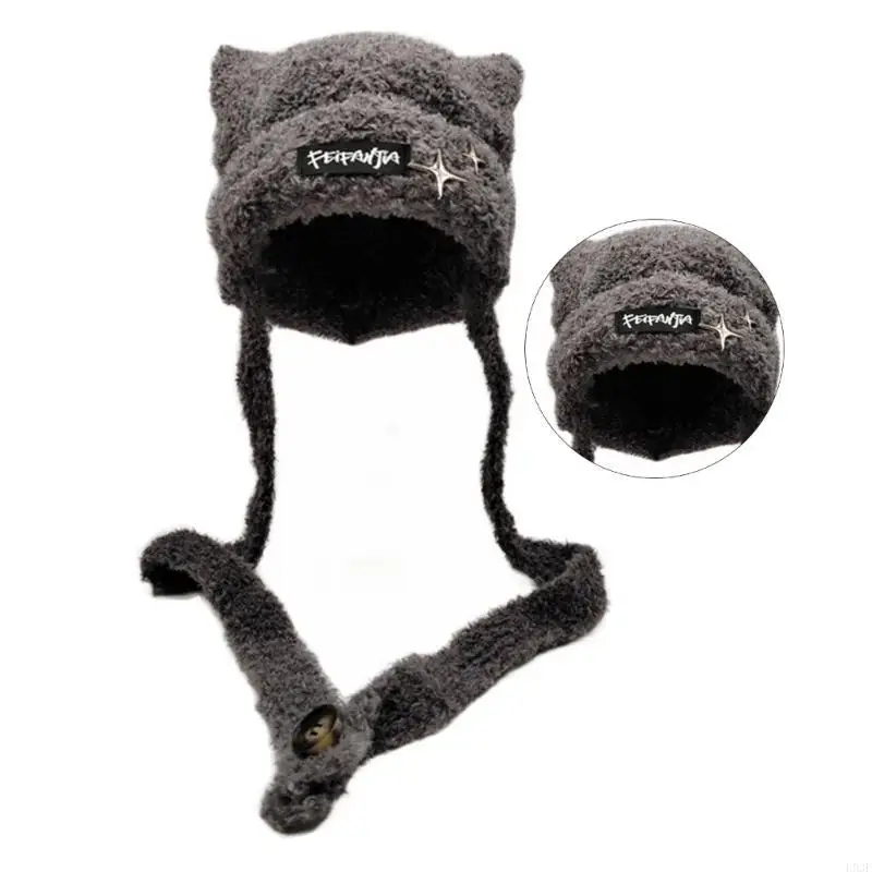 L93F Handmade Knit Ear Trapper - Winter Trapper Hat reseña y precio