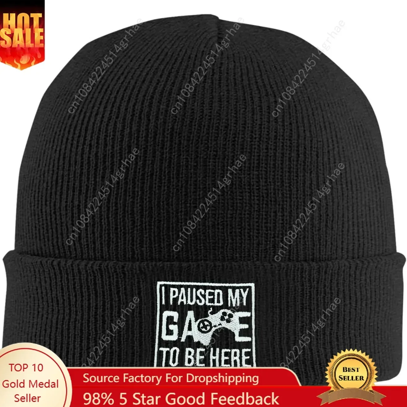 Fish Embroidery Beanie Hat Win - Beanie Cuffed Knit reseña y precio
